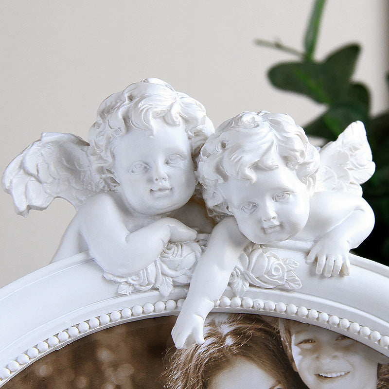 Vintage Cherub Oval Photo Frame – Resin
