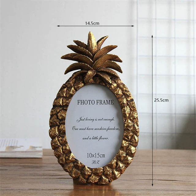 Retro Gold Pineapple Resin Photo Frame