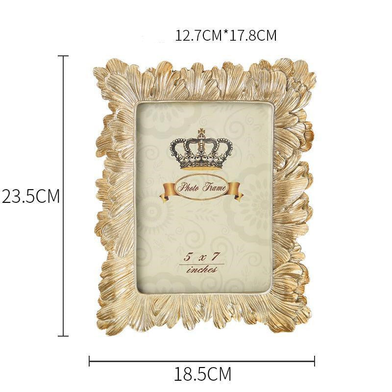 Vintage Floral Leaf Resin Photo Frame – Gold or Silver