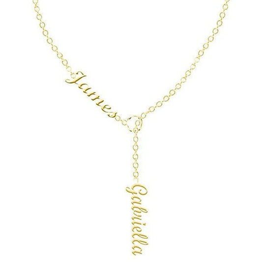 Personalized Double Name Y-Necklace S925