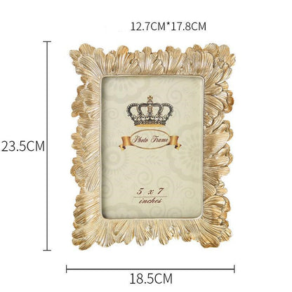 Vintage Floral Leaf Resin Photo Frame – Gold or Silver