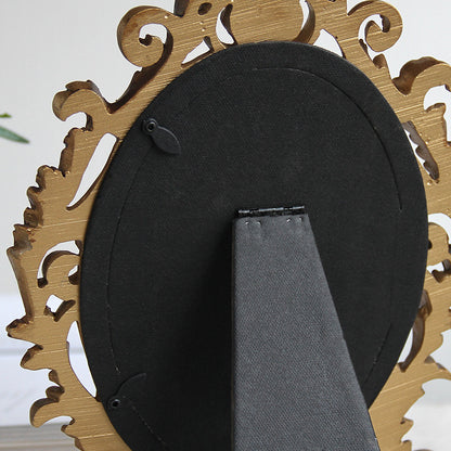 Antique Resin Gold Baroque Oval Photo Frame