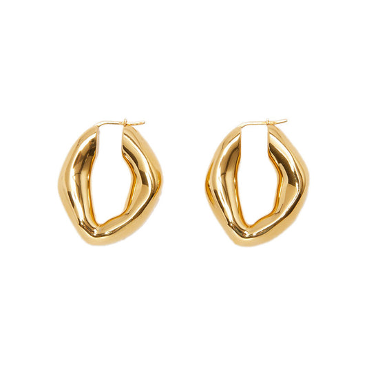 Organic Sculptural Statement Hoop Earrings