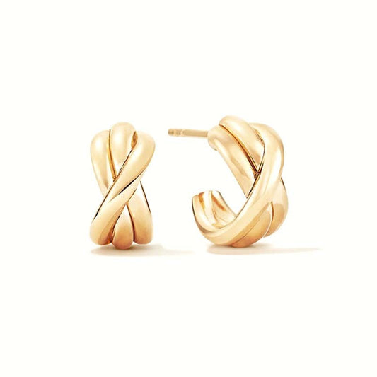 Elegant Twisted Knot Hoop Earrings