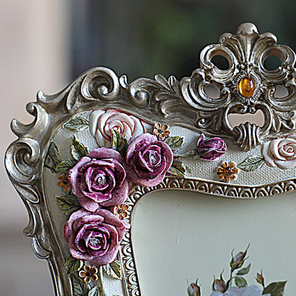 Vintage Floral Resin Photo Frame – 4" x 6"